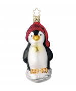 NEW - Inge Glas Glass Ornament - Penguin Santa